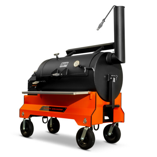 Yoder Smokers YS1500S Pellet Grill on competition cart with 10-inch pneumatic tires