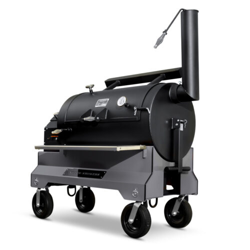 Yoder Smokers YS1500S Pellet Grill on competition cart with 10-inch pneumatic tires