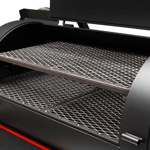 Yoder Smokers YS1500S Pellet Grill on competition cart with 10-inch pneumatic tires