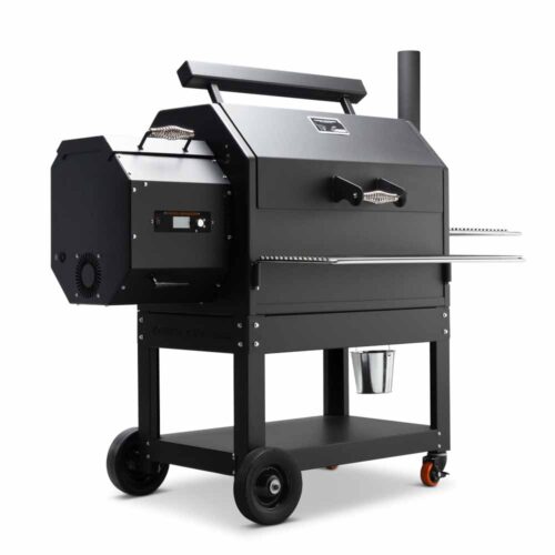 Yoder Smokers YS640S pellet grill with Wi-Fi enabled control system, dual shelves, and heavy-duty steel construction