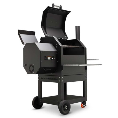 Yoder Smokers YS480S pellet grill with ACS digital controls, Wi-Fi connectivity, and heavy-duty steel construction