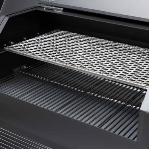 Yoder Smokers YS640S pellet grill with Wi-Fi enabled control system, dual shelves, and heavy-duty steel construction