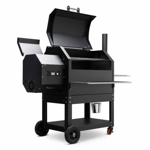 Yoder Smokers YS640S pellet grill with Wi-Fi enabled control system, dual shelves, and heavy-duty steel construction