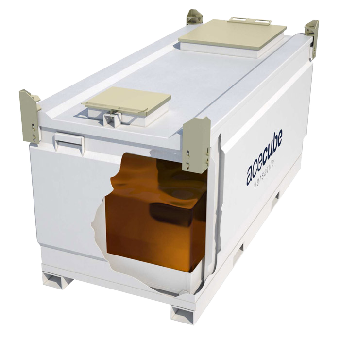 AceCube fuel storage tank with removable inner tank for easy maintenance and environmental inspection