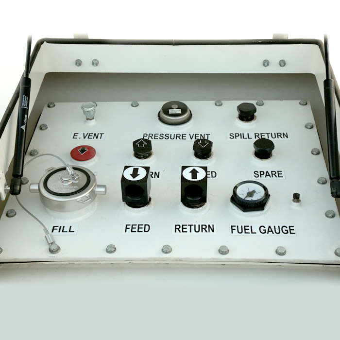 AceCube Versatile Tank control panel with convenient fittings plate and three letterbox openings