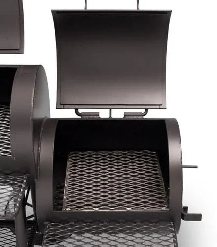 Yoder Smokers Cheyenne offset smoker with side firebox and main cooking chamber
