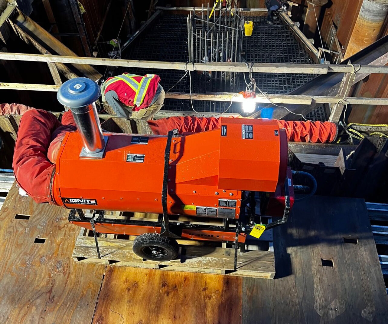 Heater Sales & Service technician performing field maintenance on an industrial heater