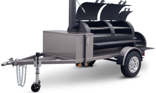 The Frontiersman Ready to leave cooking for the family, friends, and mid-sized gatherings behind? The Frontiersman is intended to help you forge a new path; maybe you have dreamed of turning your hobby into a career such as competitive cooking, event catering, mobile concessions, or even a restaurant. This 30″ pit, built to your specifications, will help you conquer that dream. The Frontiersman is available in either a single, double, or triple door model. Call or e-mail us to custom configure the Frontiersman to your specifications.
